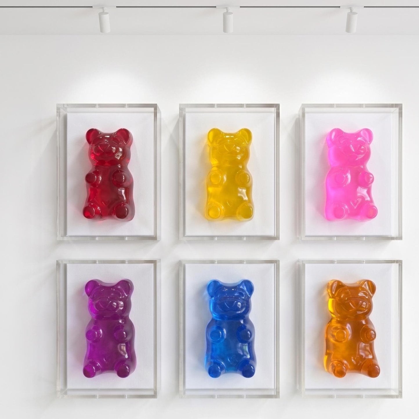 Gummy Bear Sculpture | Pop Art Kids Room Decor, 6 Inch bear-Framed Art | Shadow Box Gallery Wall Ideas