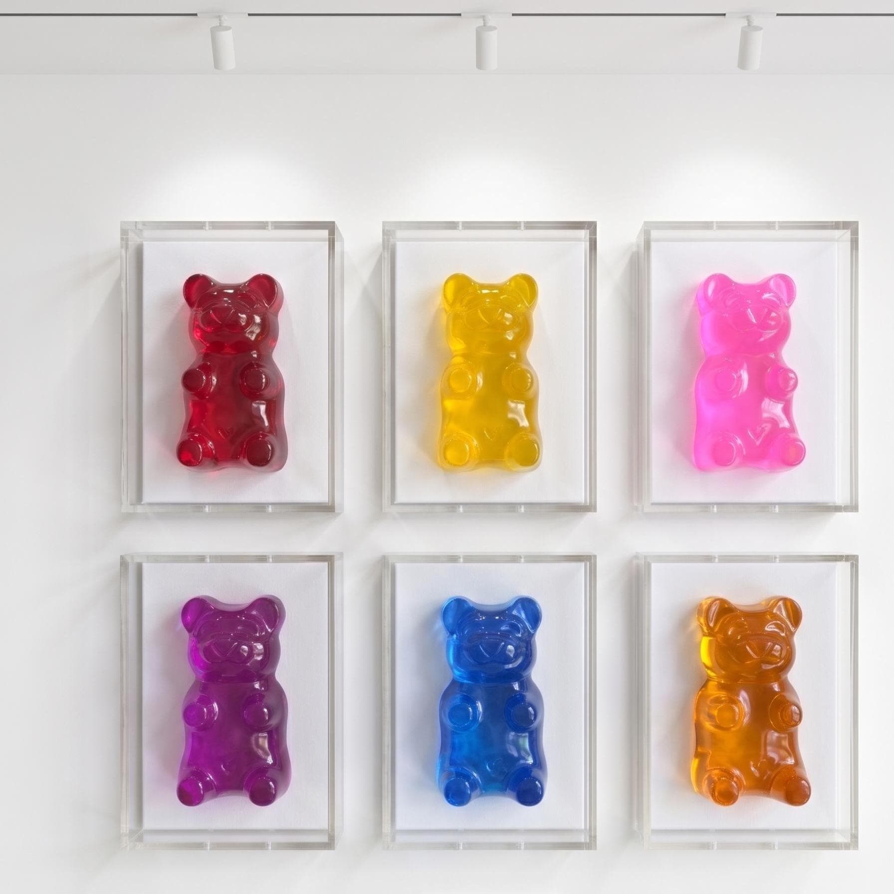 Gummy Bear Sculpture | Pop Art Kids Room Decor, 6 Inch bear-Framed Art | Shadow Box Gallery Wall Ideas