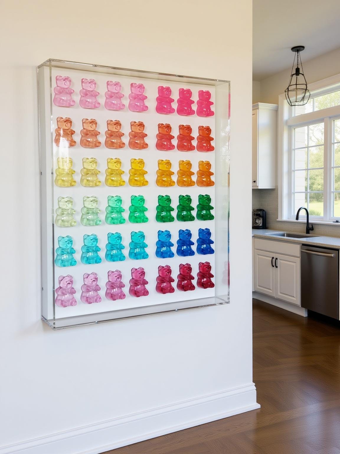 Ombré Themed Gummy Bear Art | 3D Acrylic Shadow Box
