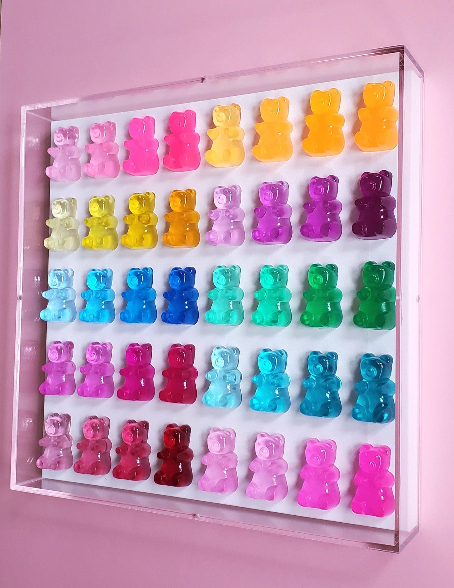 Neon Rainbow Ice Cream Bar Sculpture: Whimsical Shadow Box Art