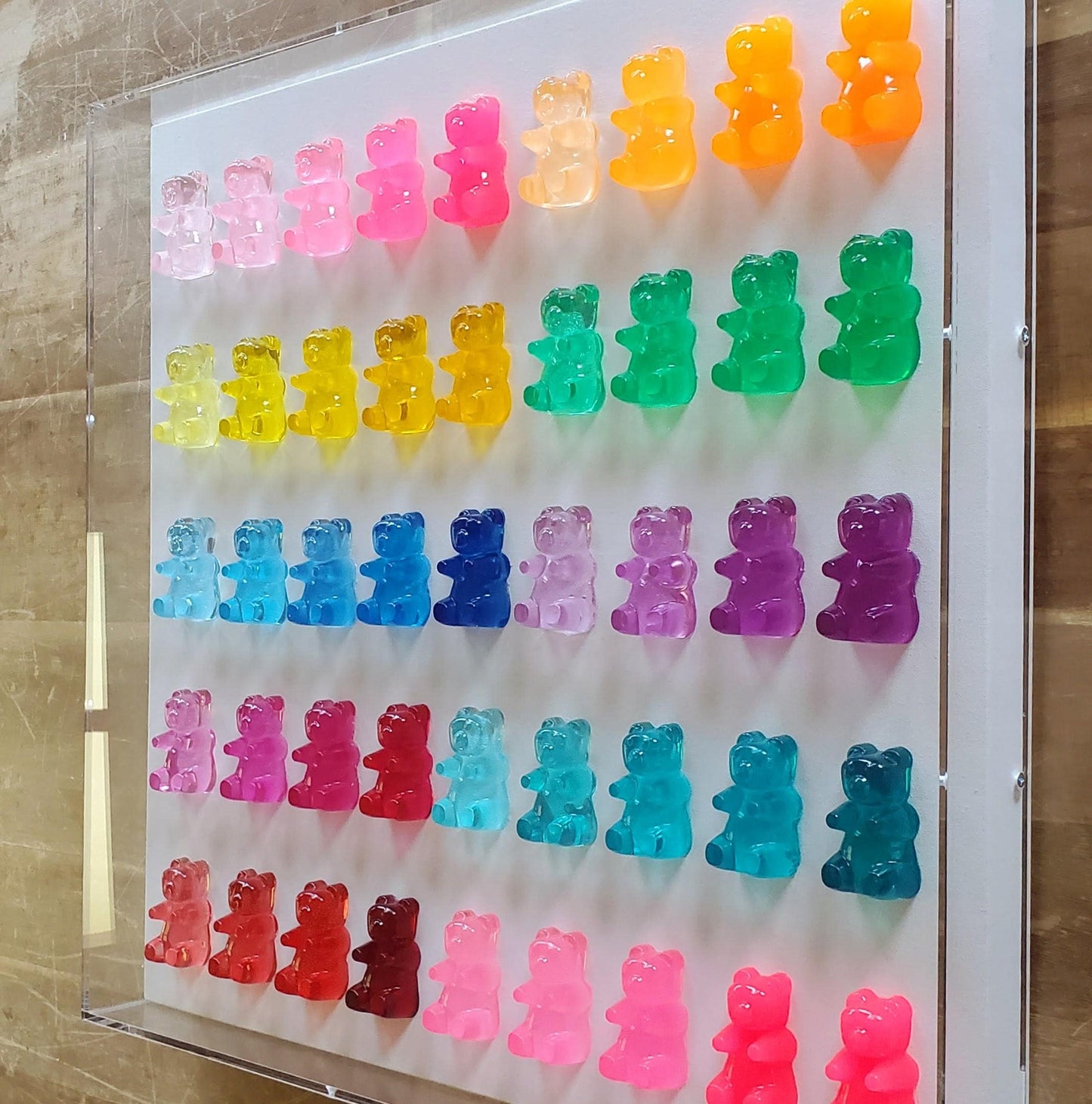 Neon Rainbow Ice Cream Bar Sculpture: Whimsical Shadow Box Art