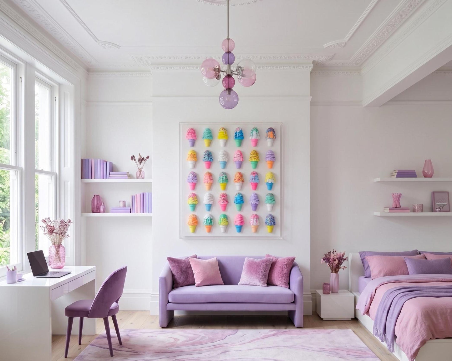 Custom Resin Ice Cream Cone Wall Art for Any Room | Modern Pop Art
