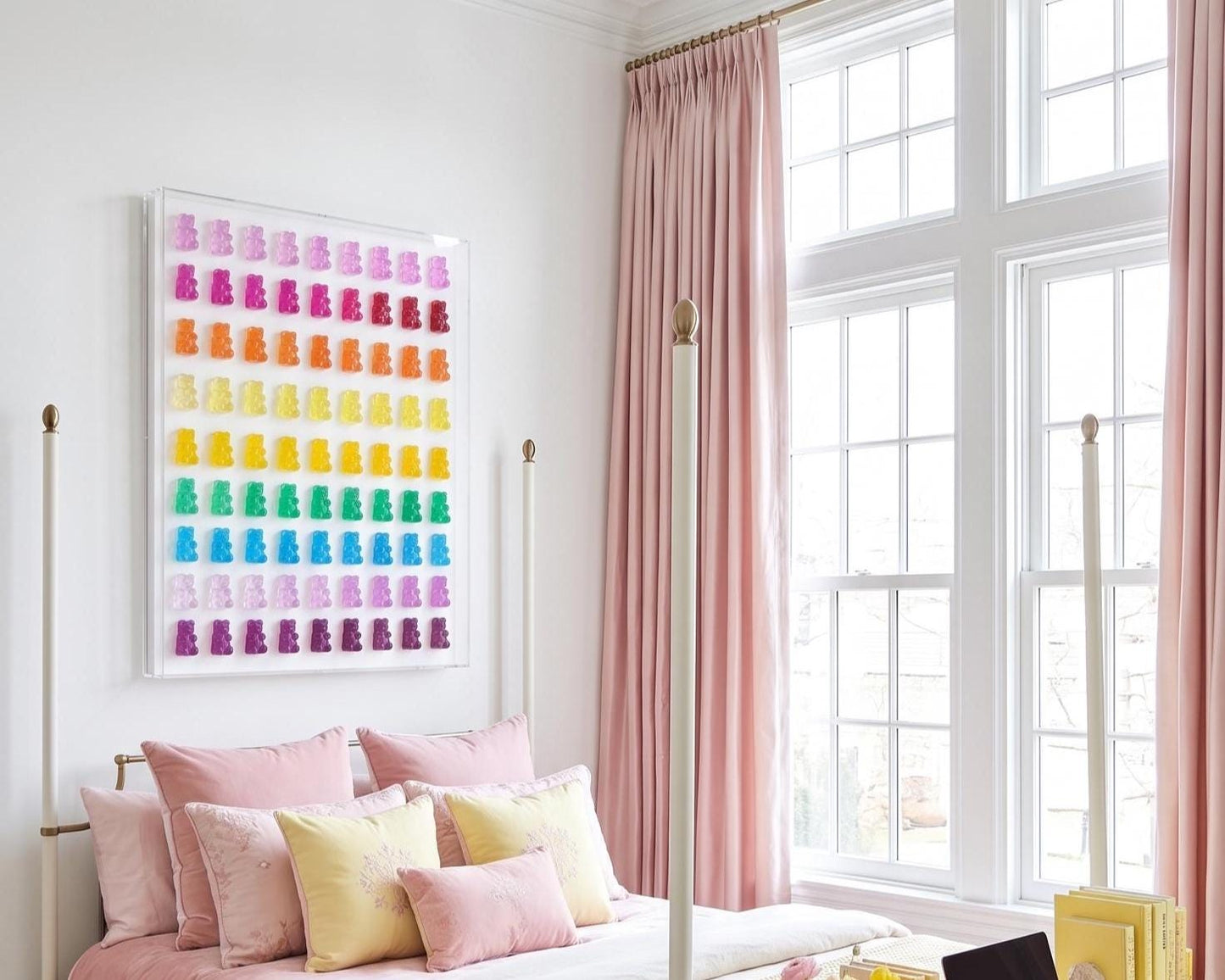 Luxury Large Scale Gummy Bear Shadow Box Art | 3D Modern Pop Art Wall Decor for Nursery, Kids Room, Kitchen | Customizable Interior Design