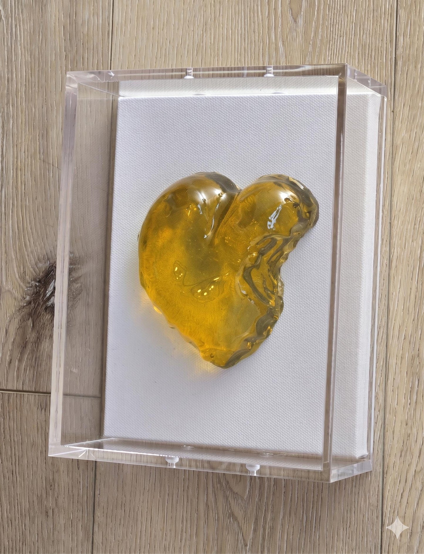 3D Heart Sculpture - Hand-Poured Resin Pop Art - Framed Acrylic Wall Hanging - Whimsical Modern Gallery Decor
