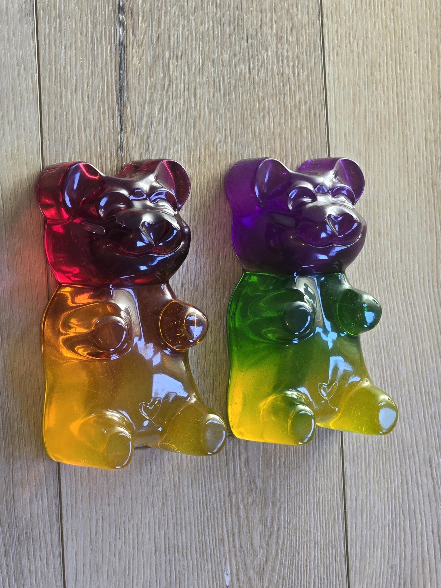 3D Pop Art Gummy Bears Wall Sculpture | Vibrant Rainbow Resin Candy Decor | Handmade Nursery & Kid's Room Wall Art | 6-Inch Bears