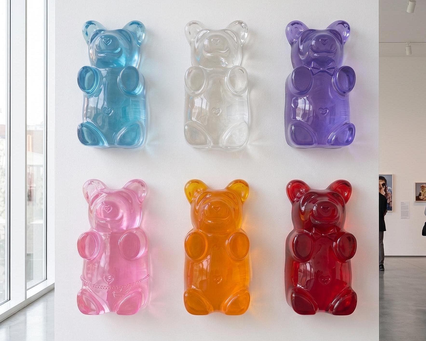 Oliver & Olivia Gummy Bear Wall Art | Pop Art Sculpture for Gallery Wall, Nursery Decor, Kids Room Decor, Jumbo 10 inch Bear