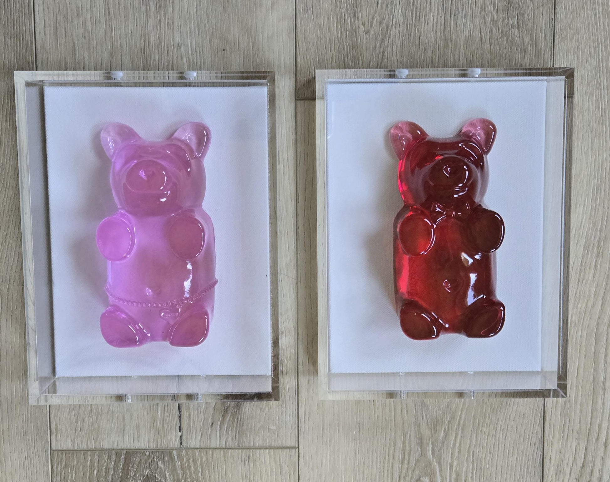 Oliver & Olivia Gummy Bear Wall Art | Pop Art Sculpture for Gallery Wall, Nursery Decor, Kids Room Decor, Shadow Box Collection