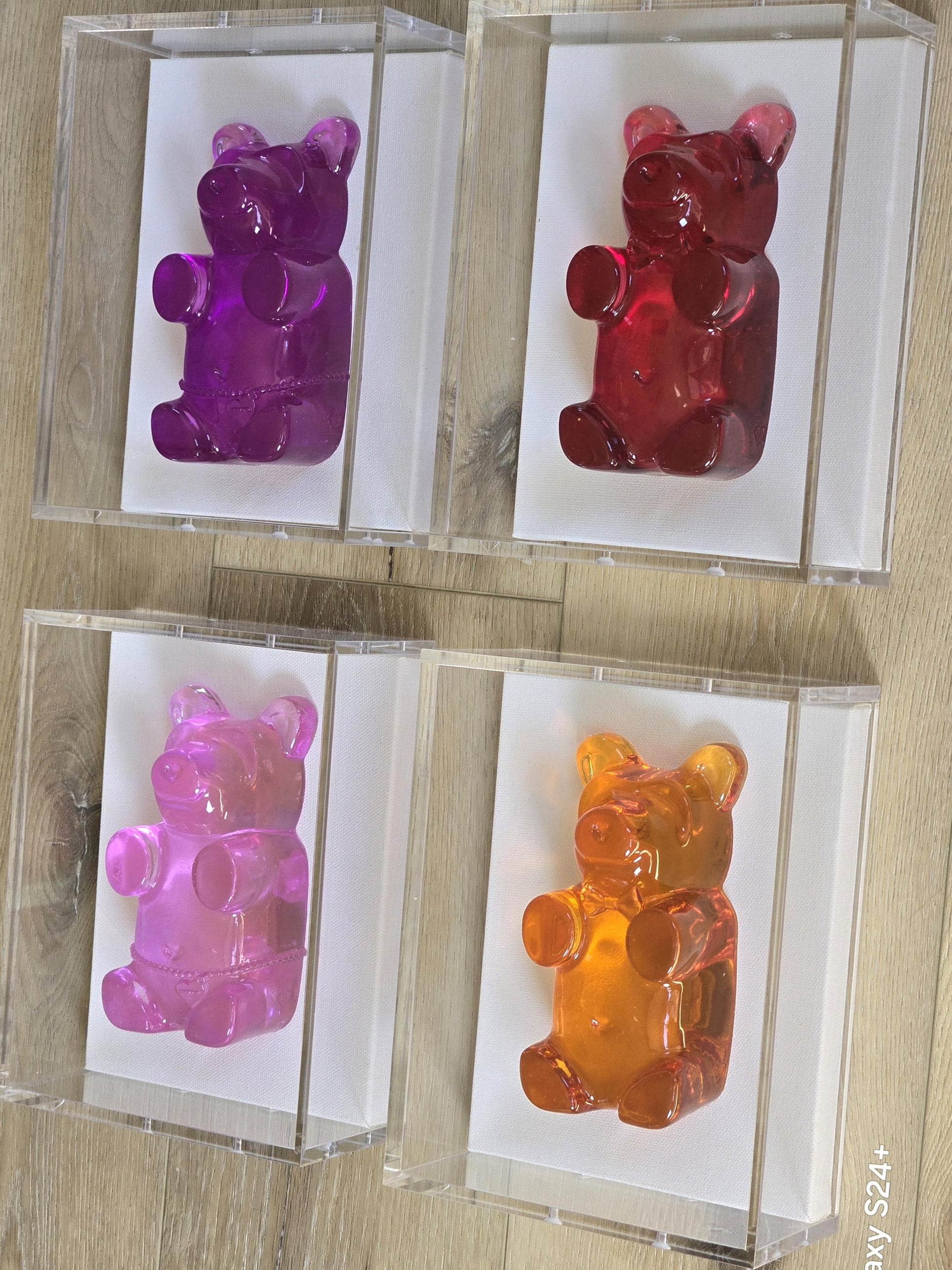Oliver & Olivia Gummy Bear Wall Art | Pop Art Sculpture for Gallery Wall, Nursery Decor, Kids Room Decor, Shadow Box Collection