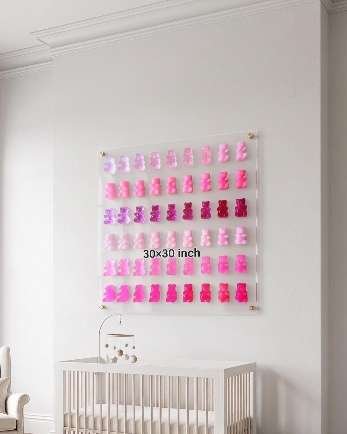 Vibrant Large Resin Bear Wall Art: Whimsical Framed Modern Wall Decor