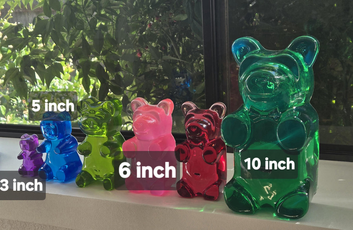 Giant Gummy Bear Sculpture | Pop Art Wall Decor | Handcrafted Colorful Resin Art (6 Inch)