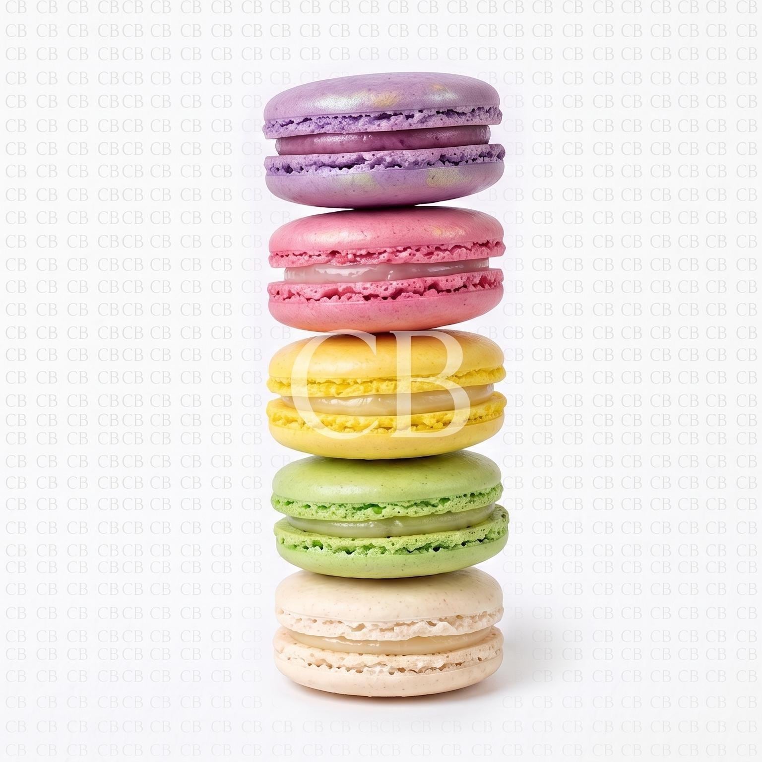 Colorful Macaron Stack Art Print, Bright French Dessert Wall Decor, Tiny Chef Fine Art
