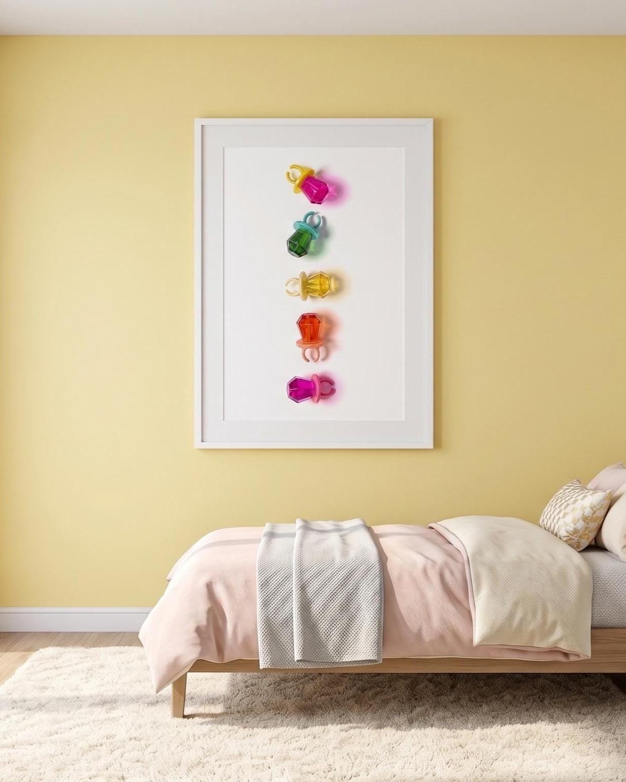 Retro Candy Jewel Print | Bright Neon Pop Art Decor | Sweet Tooth Wall Art | Unframed Square Poster