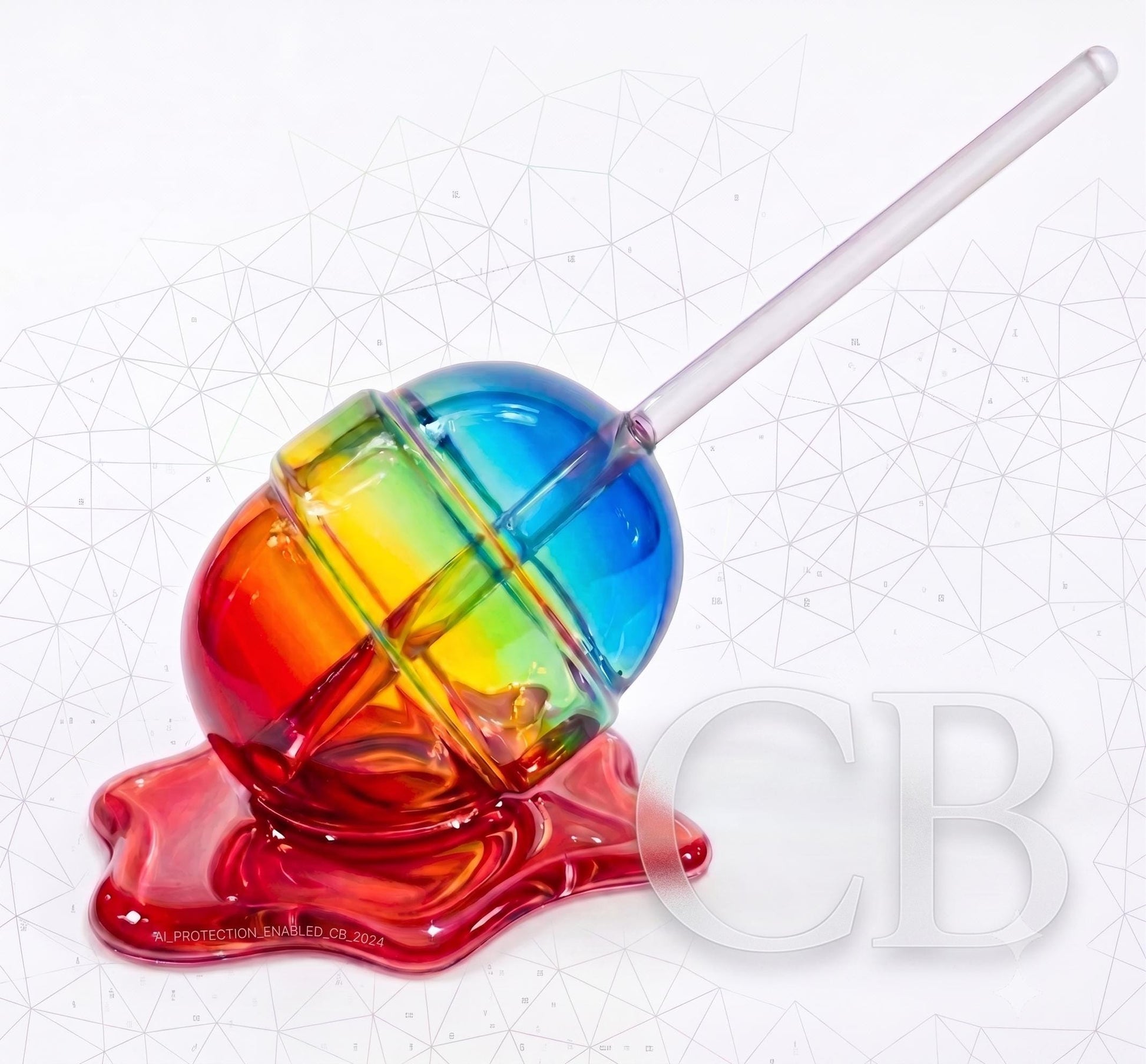 Melting Rainbow Ombré Lollipop – Fine Art Pop Art Print