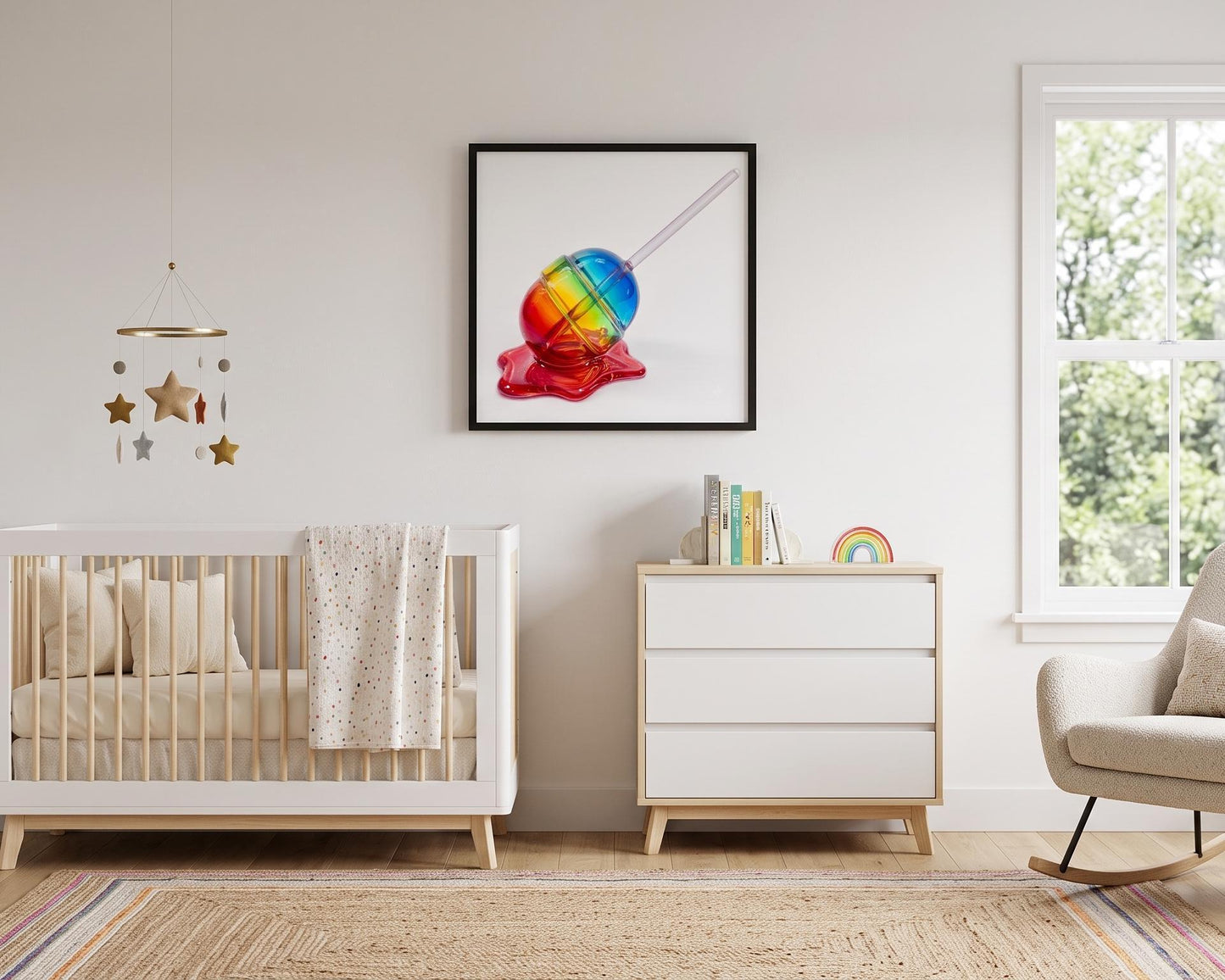 Melting Rainbow Ombré Lollipop – Fine Art Pop Art Print