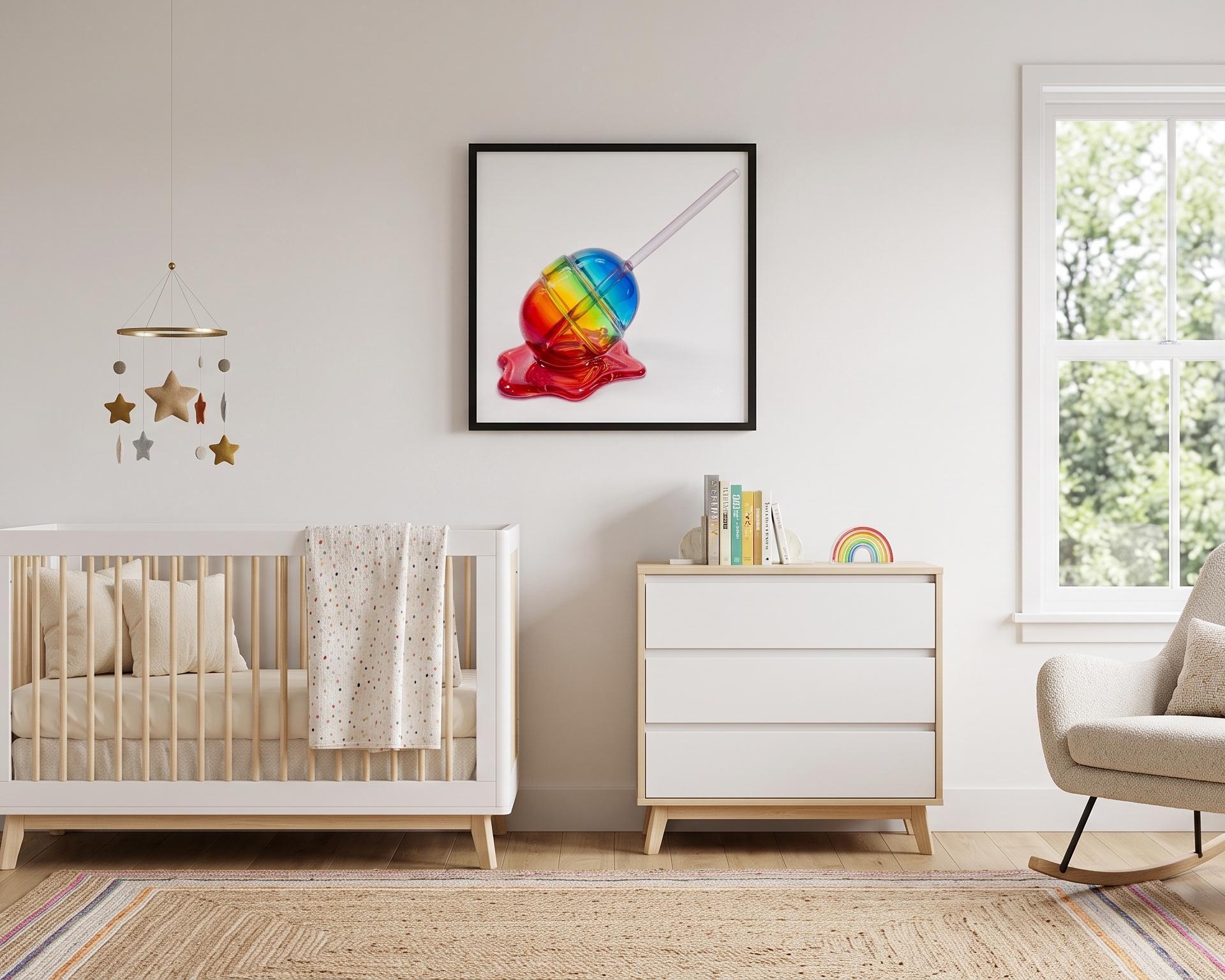 Melting Rainbow Ombré Lollipop – Fine Art Pop Art Print