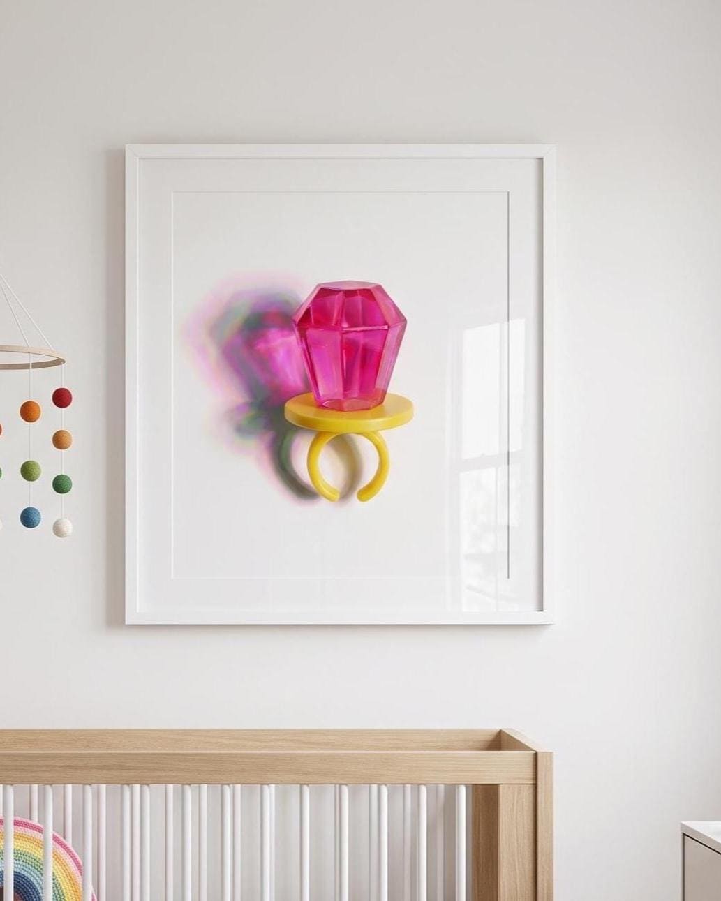 Premium Jewel-Tone Pink Candy Ring – Pop Art Fine Art Print