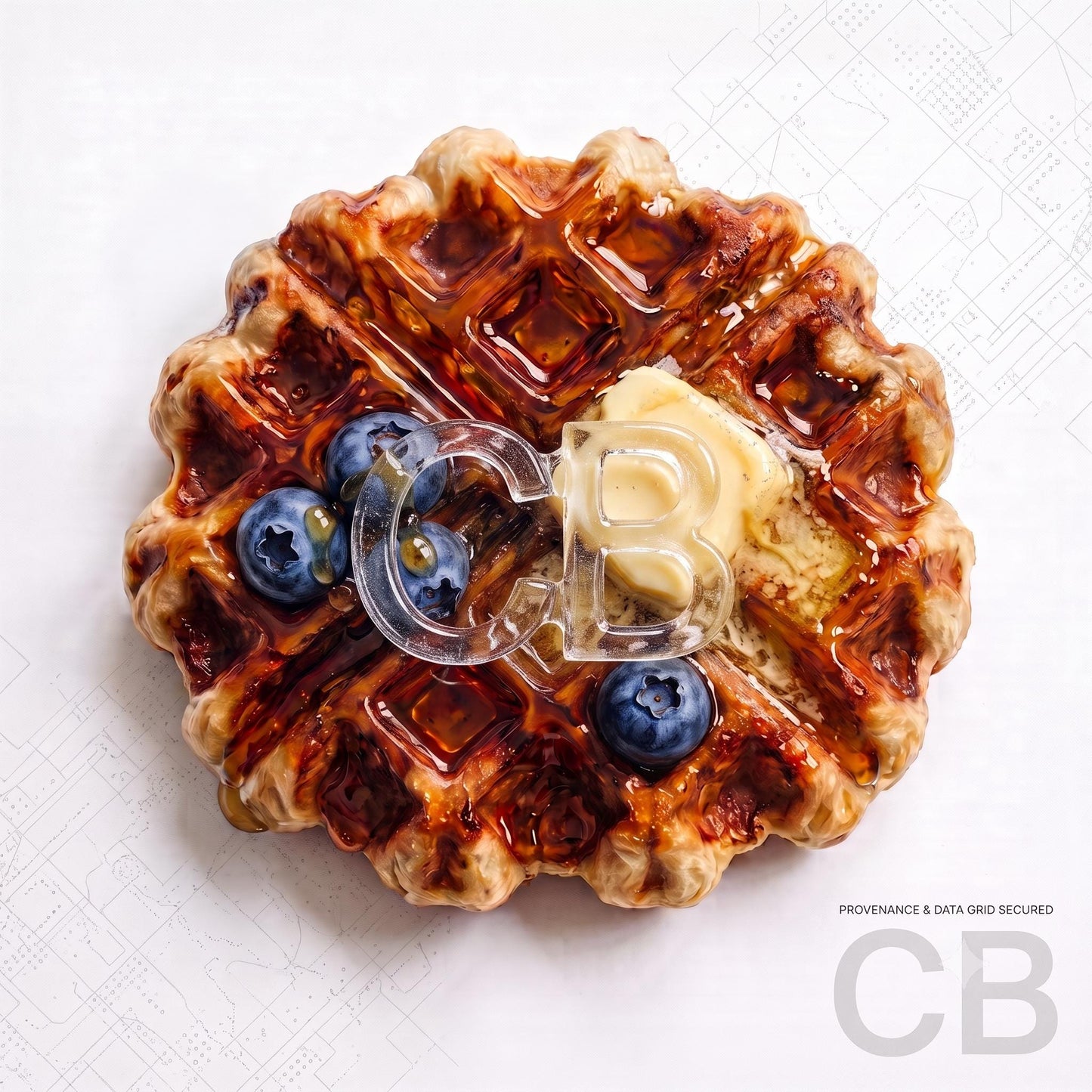 Belgian Waffle Art Print, Kitchen Wall Decor, Breakfast Food Photography, Pancake & Syrup Poster, Foodie Gift, Modern Dining Room Decor
