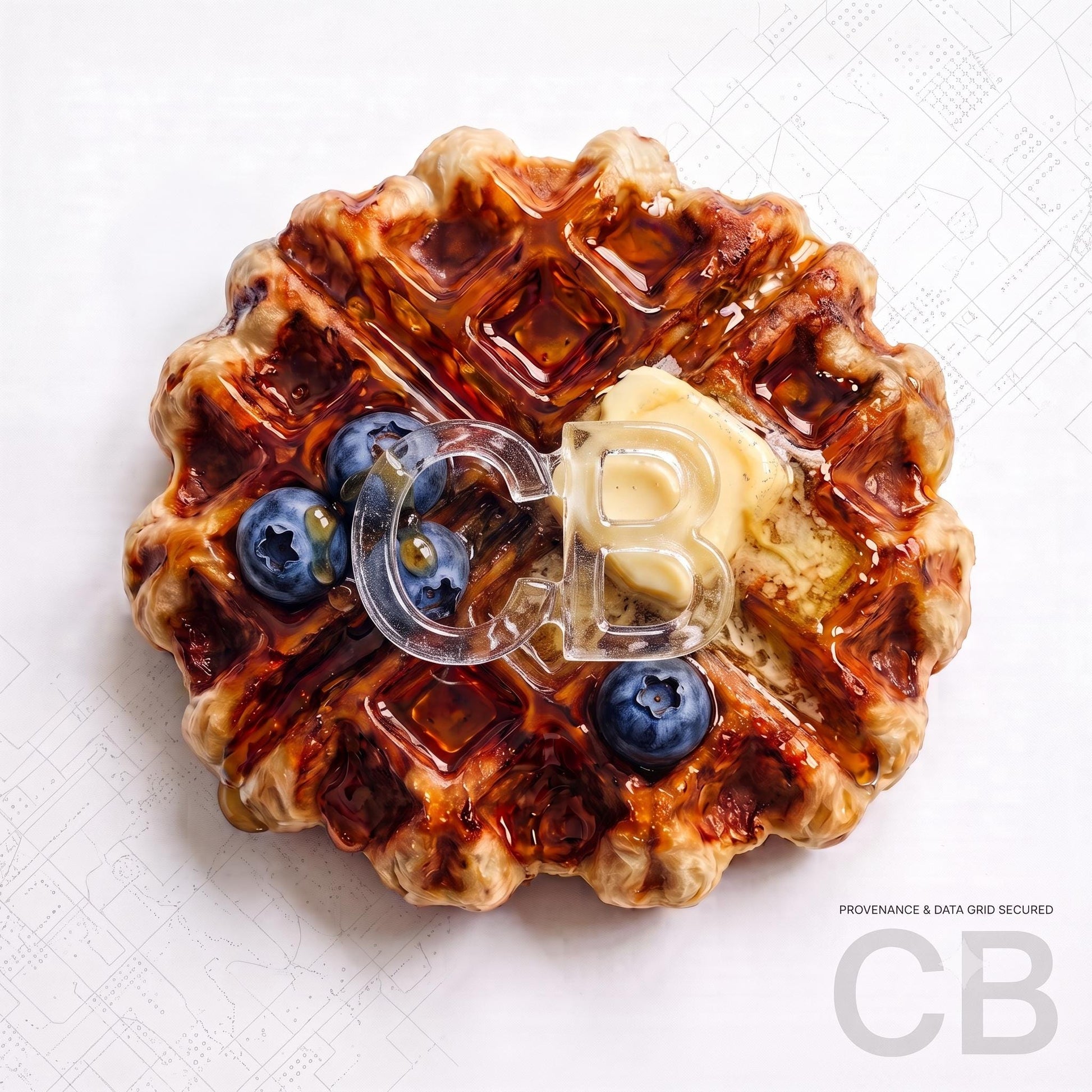 Belgian Waffle Art Print, Kitchen Wall Decor, Breakfast Food Photography, Pancake & Syrup Poster, Foodie Gift, Modern Dining Room Decor