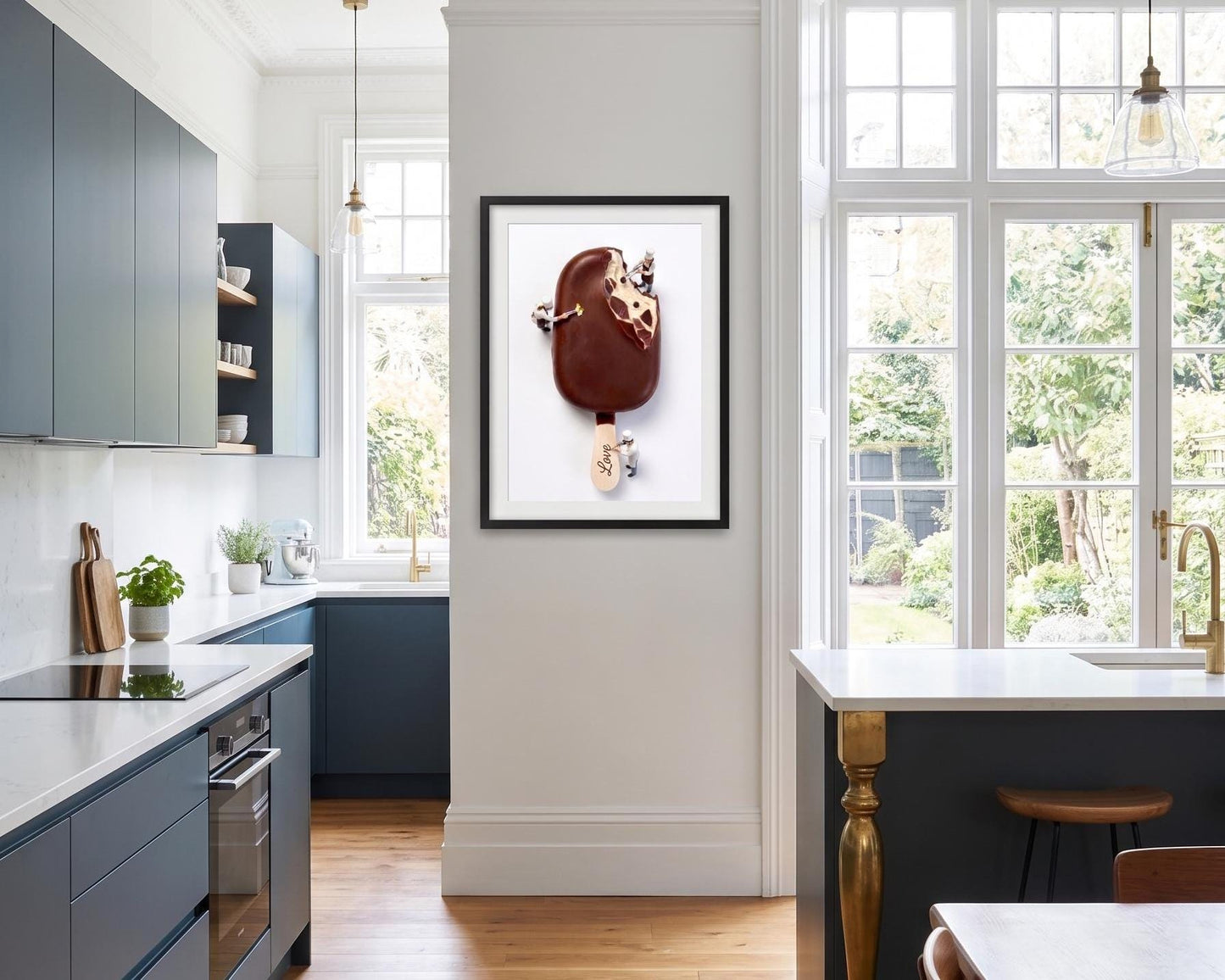 Whimsical Chocolate Popsicle Fine Art Print | Miniature Chef Pop Art Wall Decor | Surreal Sweet Treat Food Art