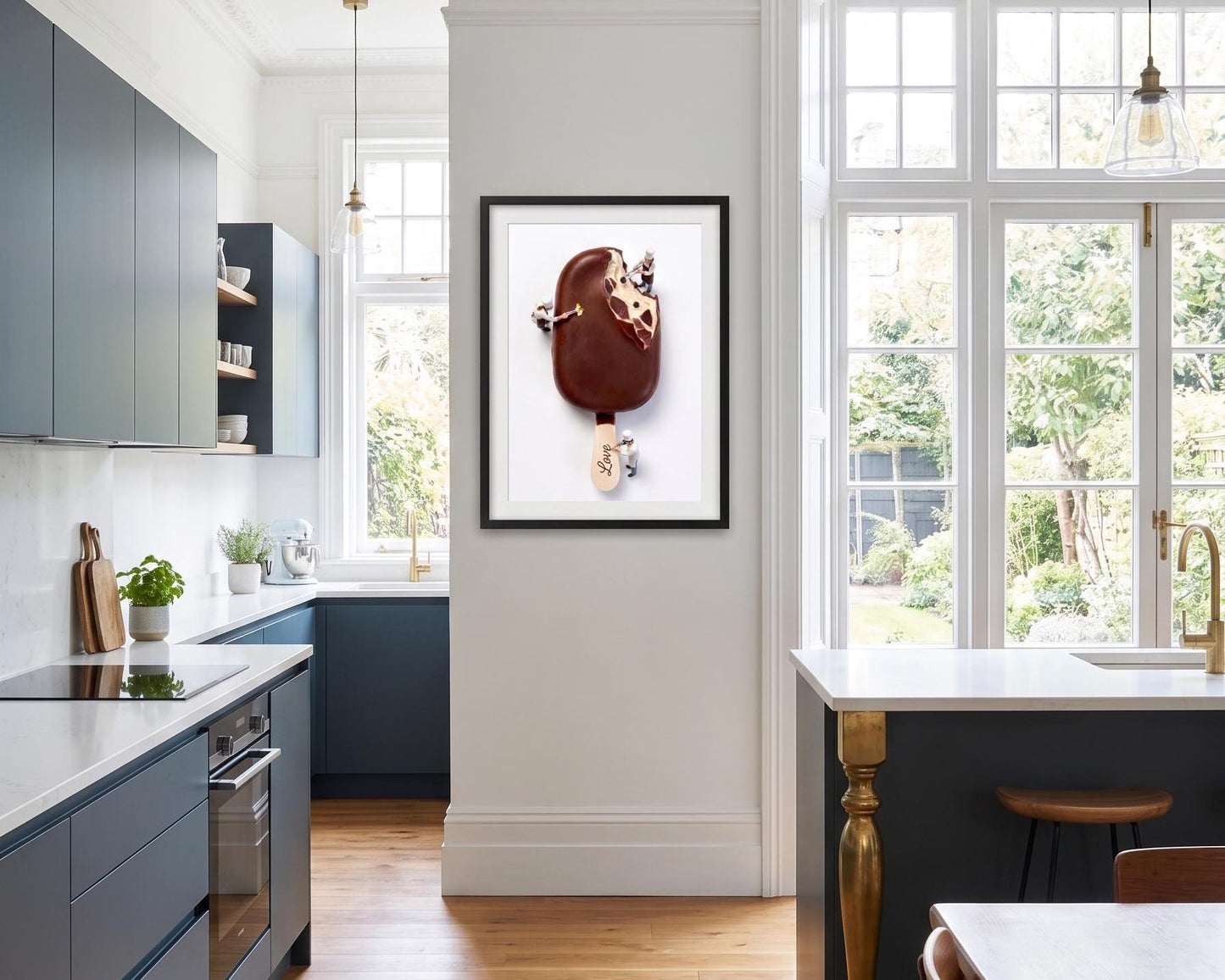 Whimsical Chocolate Popsicle Fine Art Print | Miniature Chef Pop Art Wall Decor | Surreal Sweet Treat Food Art