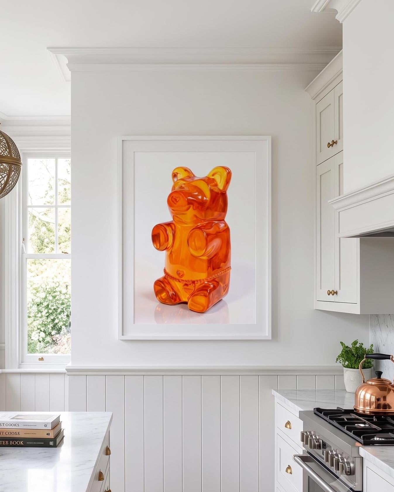 Gummy Bear Pop Art Print | Contemporary Candy Wall Decor | Miniature Chef Wall Decor | Fine Art Print | Colorful Hip Aesthetic Room Art
