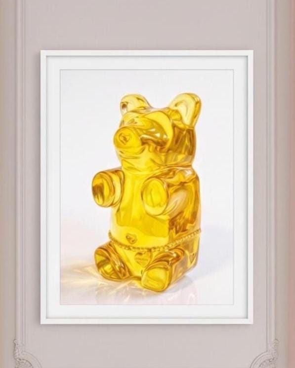 Gummy Bear Pop Art Print | Contemporary Candy Wall Decor | Miniature Chef Wall Decor | Fine Art Print | Colorful Hip Aesthetic Room Art