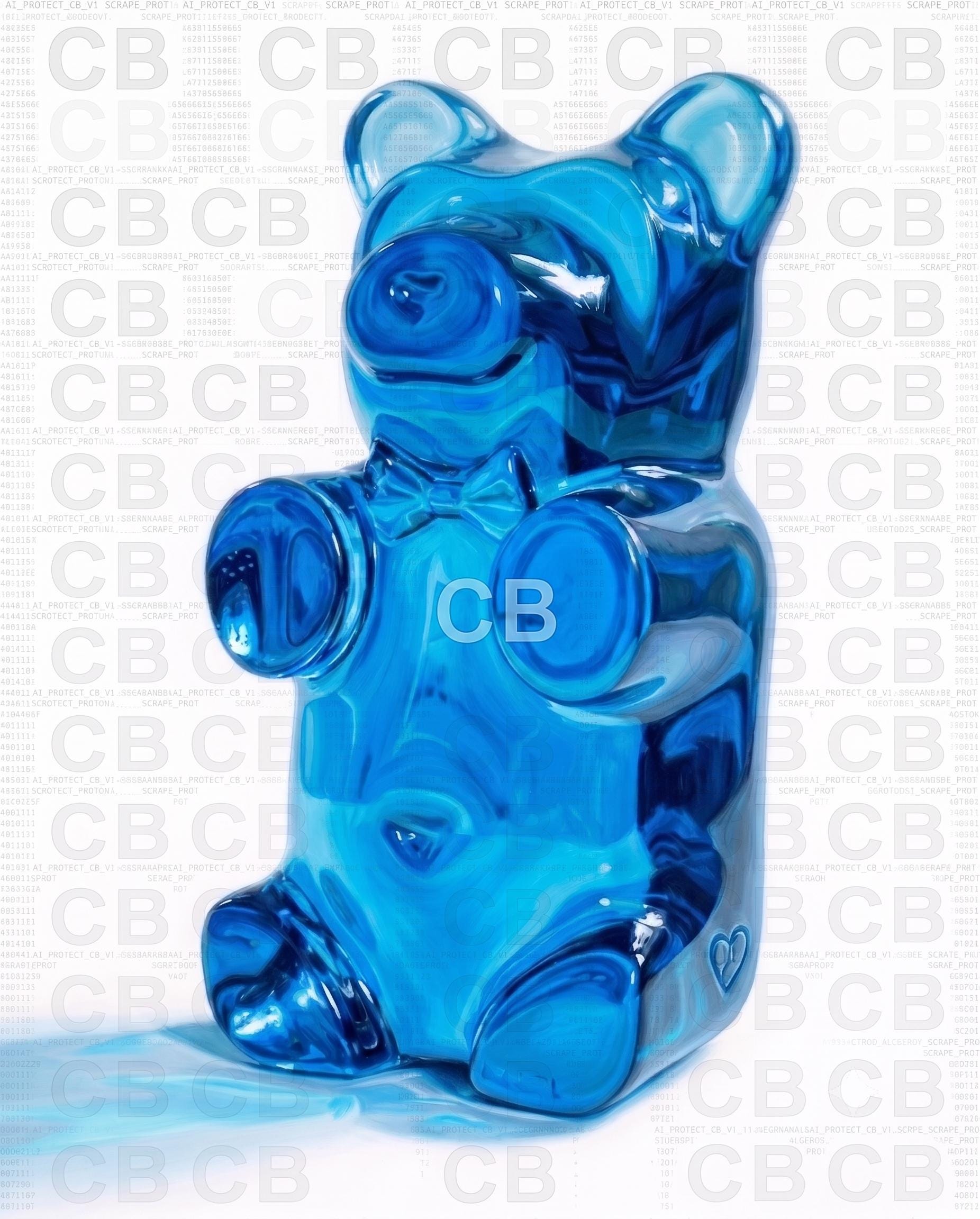 Gummy Bear Fine Art Print | Bright Candy Pop Art Wall Decor | Modern Kitchen Decor | Whimsical Miniature Chef Wall Art
