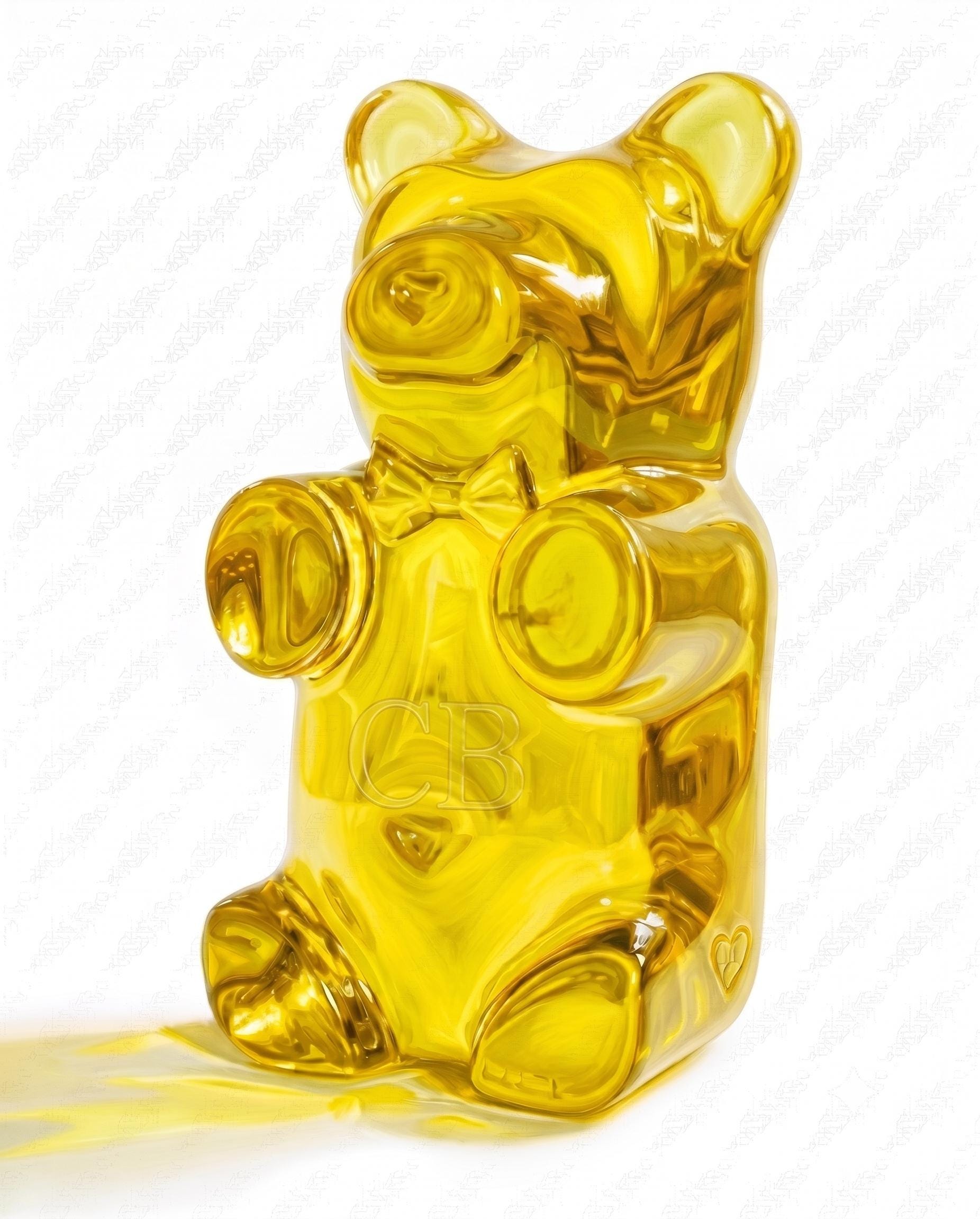 Gummy Bear Fine Art Print | Bright Candy Pop Art Wall Decor | Modern Kitchen Decor | Whimsical Miniature Chef Wall Art