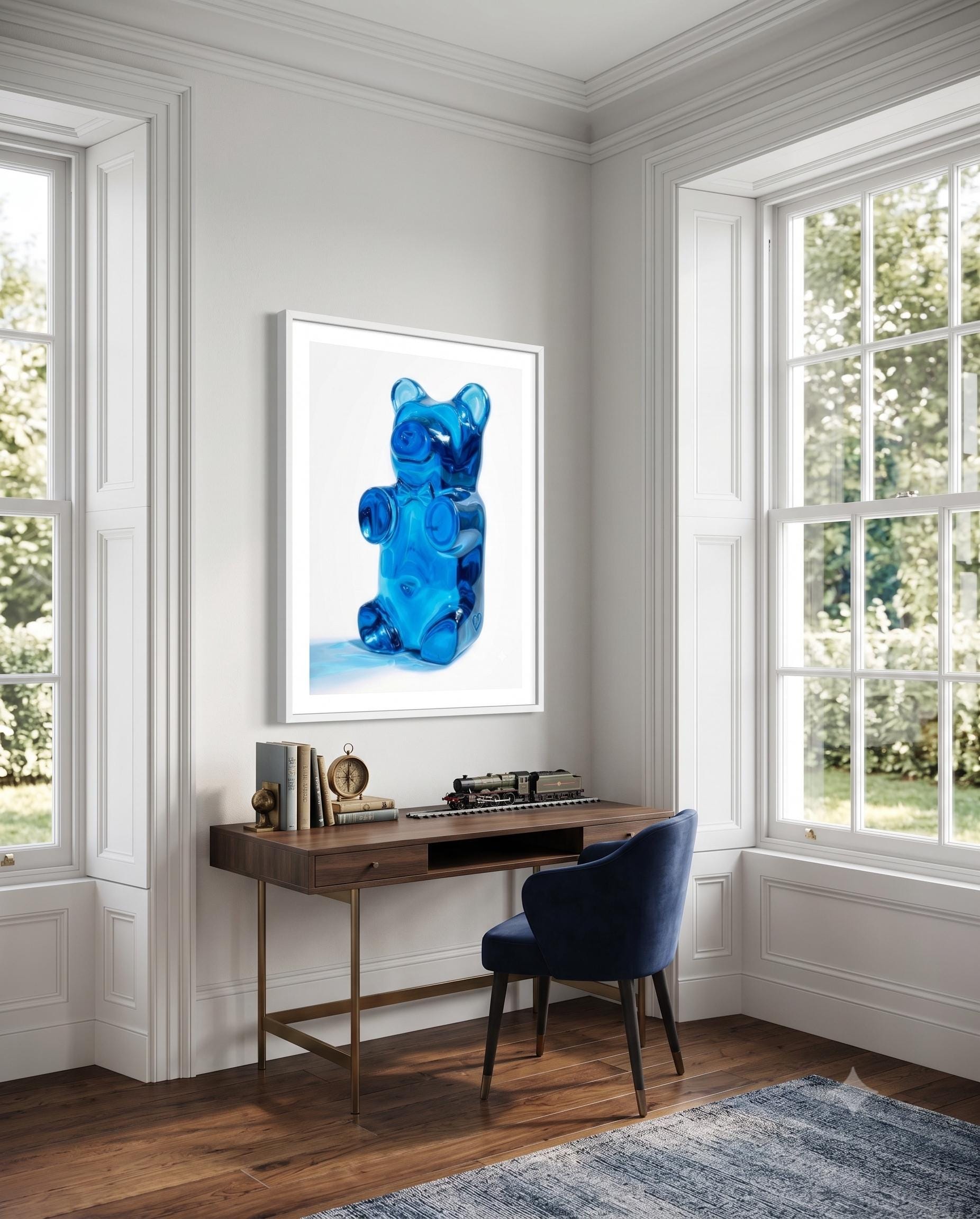 Gummy Bear Fine Art Print | Bright Candy Pop Art Wall Decor | Modern Kitchen Decor | Whimsical Miniature Chef Wall Art