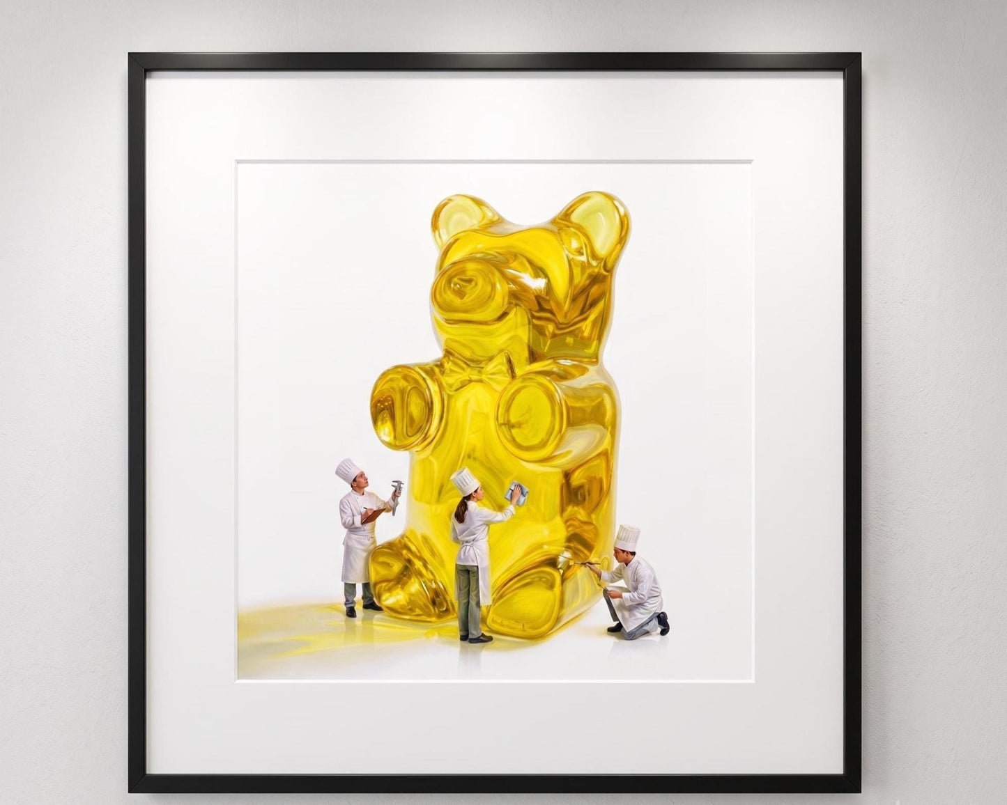 Gummy Bear Fine Art Print | Bright Candy Pop Art Wall Decor | Modern Kitchen Decor | Whimsical Miniature Chef Wall Art