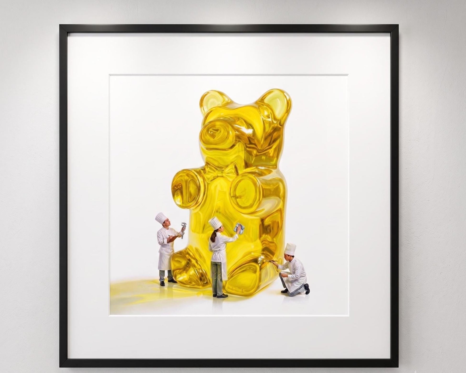 Gummy Bear Fine Art Print | Bright Candy Pop Art Wall Decor | Modern Kitchen Decor | Whimsical Miniature Chef Wall Art