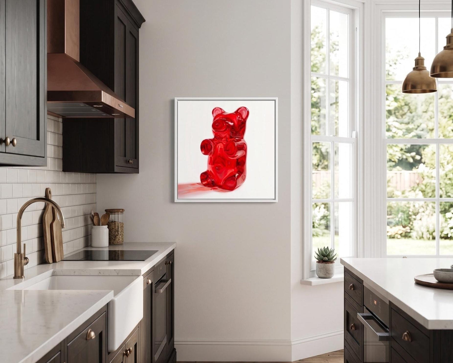 Gummy Bear Fine Art Print | Bright Candy Pop Art Wall Decor | Modern Kitchen Decor | Whimsical Miniature Chef Wall Art