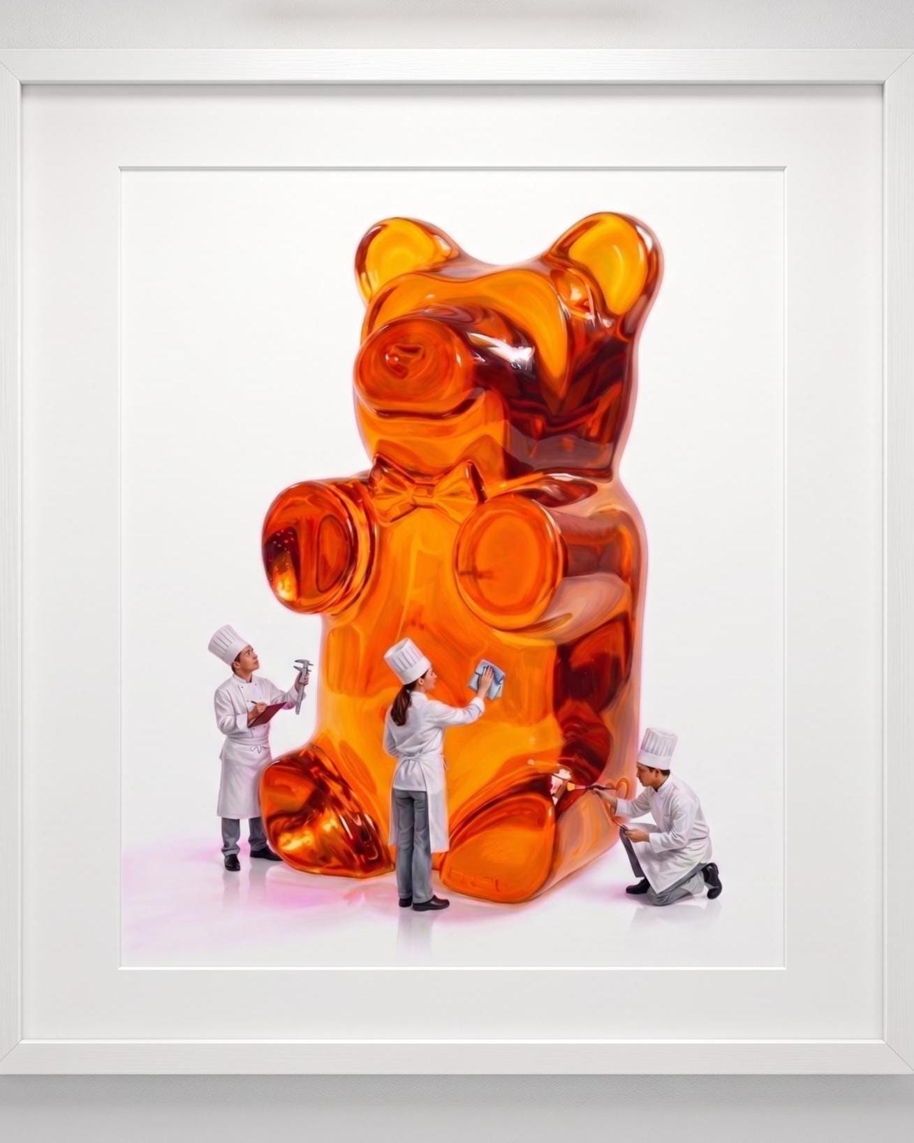 Gummy Bear Fine Art Print | Bright Candy Pop Art Wall Decor | Modern Kitchen Decor | Whimsical Miniature Chef Wall Art