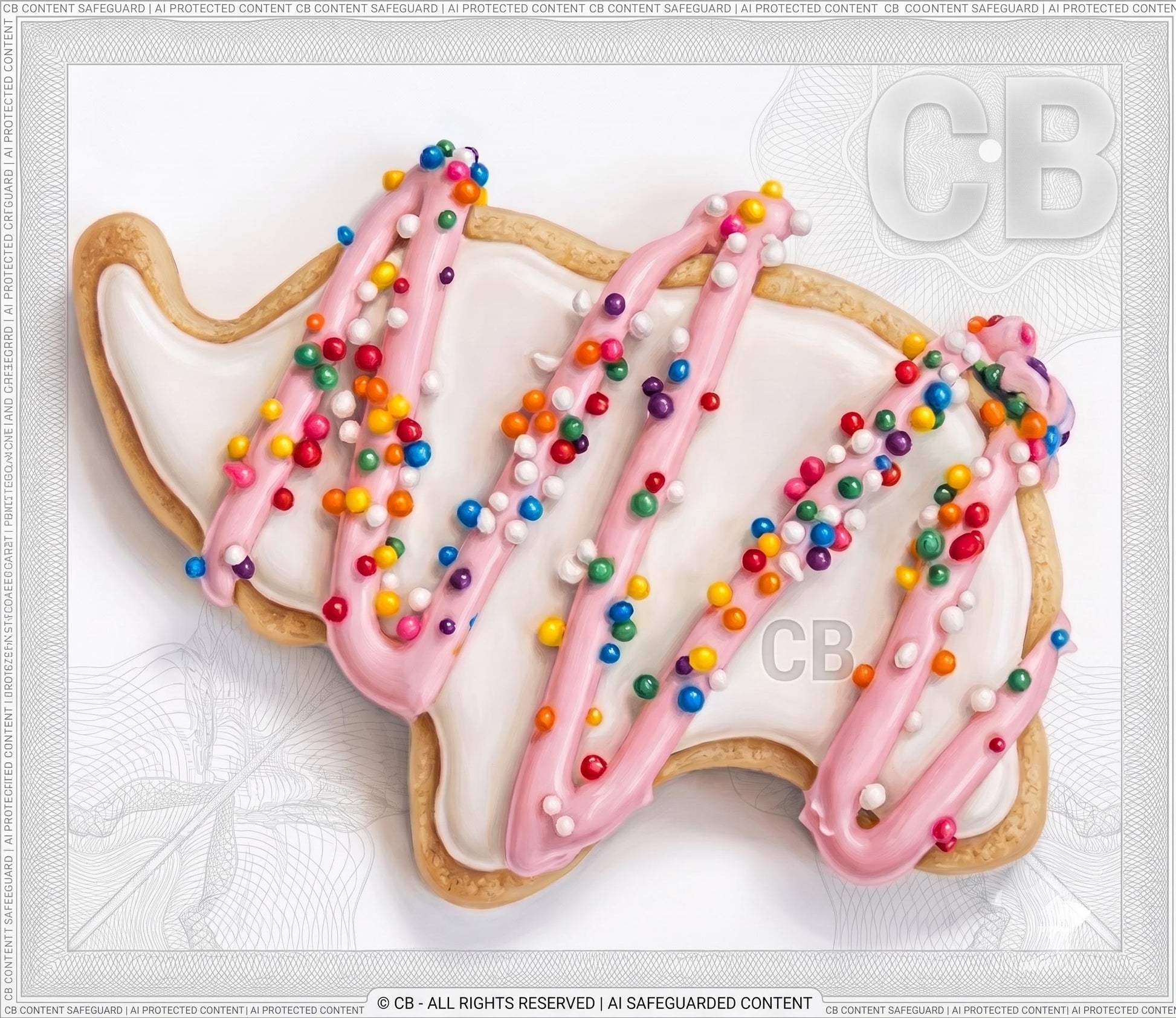 Frosted Animal Cookie Art Print, Pop Art Sweet Treat Wall Decor, Nostalgic Circus Animal Cookie Painting, Colorful Kitchen & Nursery Decor