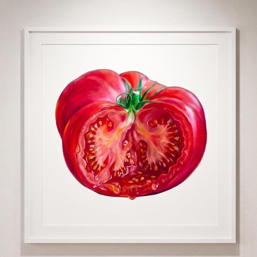 Whimsical Tomato Wall Art | Surreal Food Print with Miniature People | Quirky Kitchen & Restaurant Decor | Unique Foodie Gift