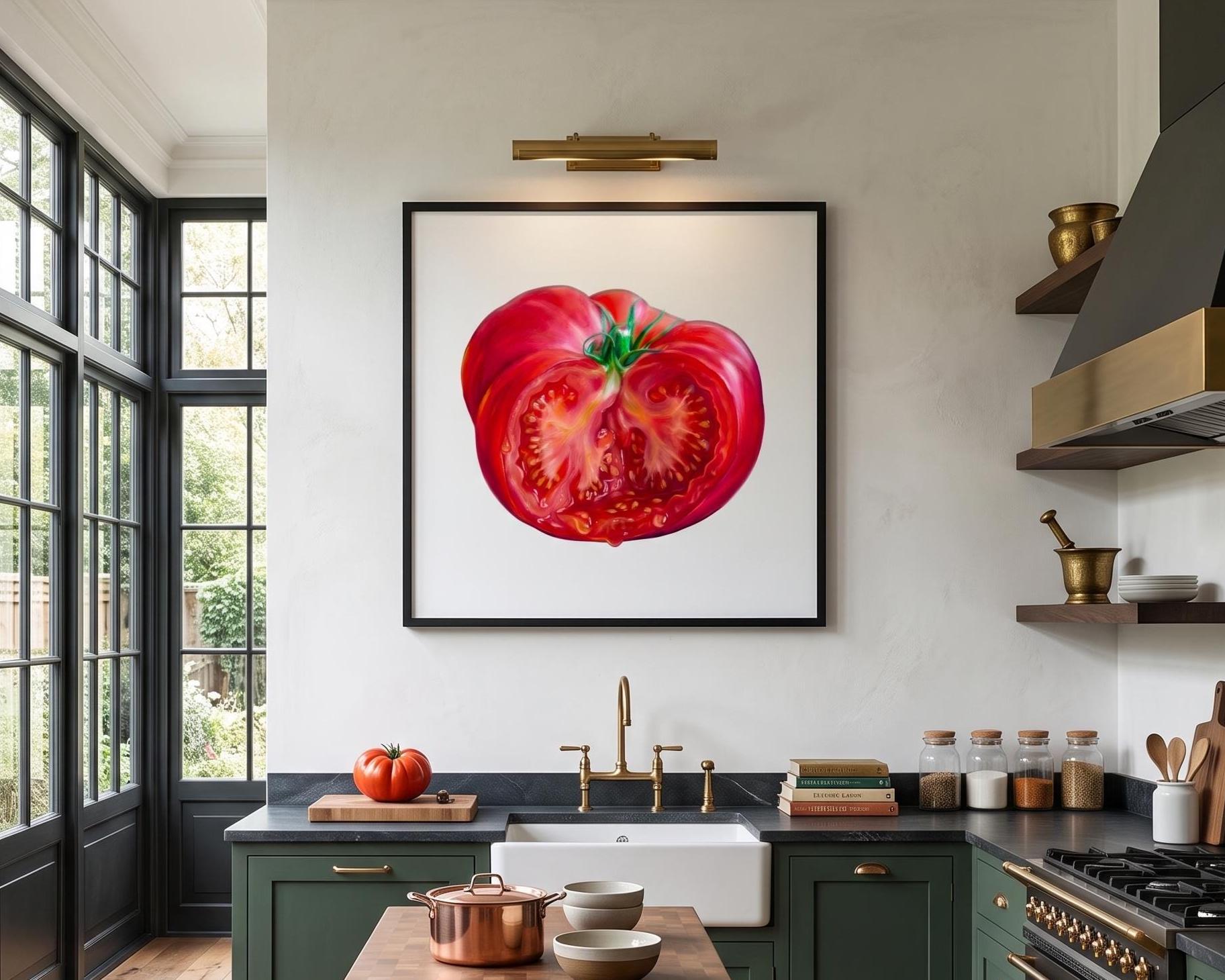 Whimsical Tomato Wall Art | Surreal Food Print with Miniature People | Quirky Kitchen & Restaurant Decor | Unique Foodie Gift
