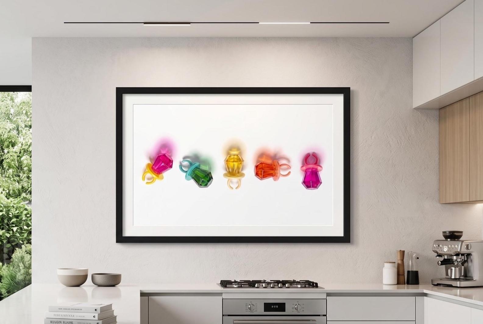 Retro Candy Jewel Print | Bright Neon Pop Art Decor | Sweet Tooth Wall Art | Unframed Square Poster
