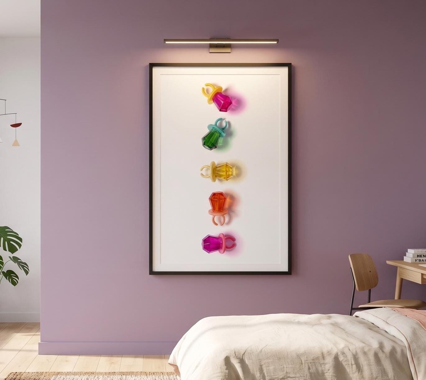Retro Candy Jewel Print | Bright Neon Pop Art Decor | Sweet Tooth Wall Art | Unframed Square Poster
