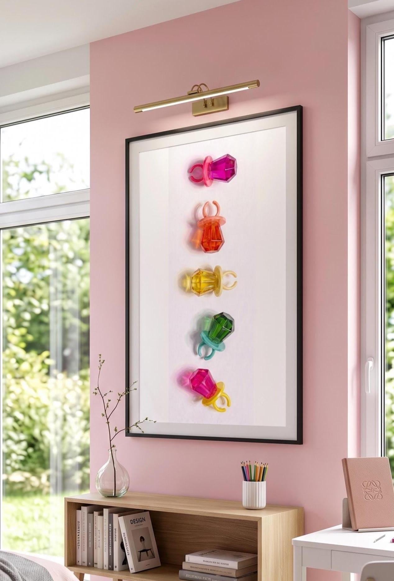 Retro Candy Ring Pop Art Print | Bright Neon Teen Girl Room Decor | Unframed Square Poster
