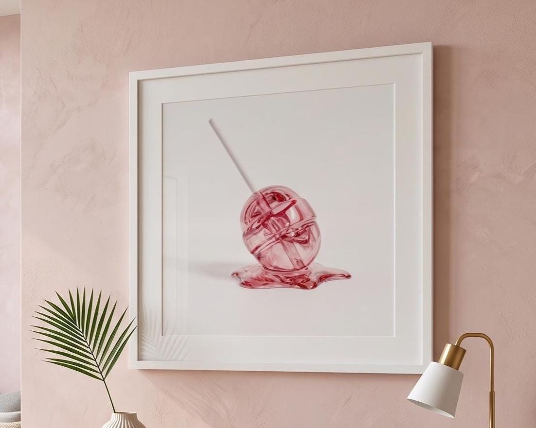 Melting Lollipop Fine Art Print | Pop Art Candy Sculpture Wall Decor | Modern Kitchen Art
