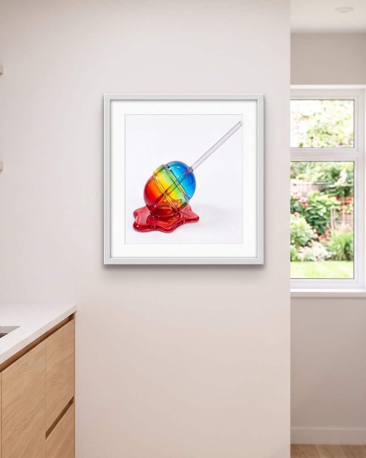 Melting Rainbow Ombré Lollipop – Fine Art Pop Art Print