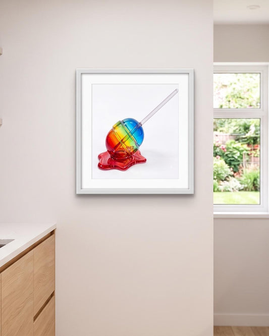 Melting Rainbow Ombré Lollipop – Fine Art Pop Art Print