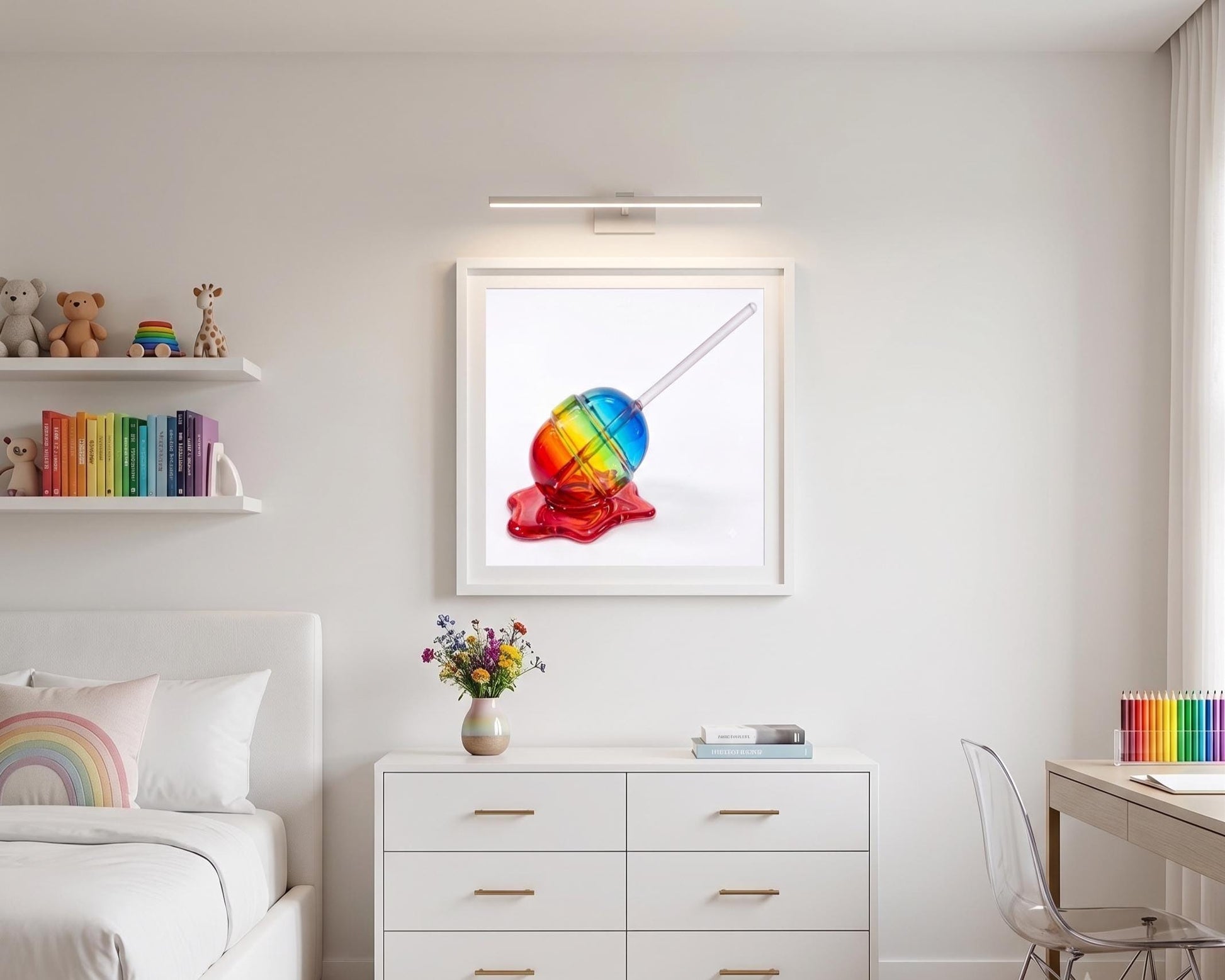 Melting Rainbow Ombré Lollipop – Fine Art Pop Art Print