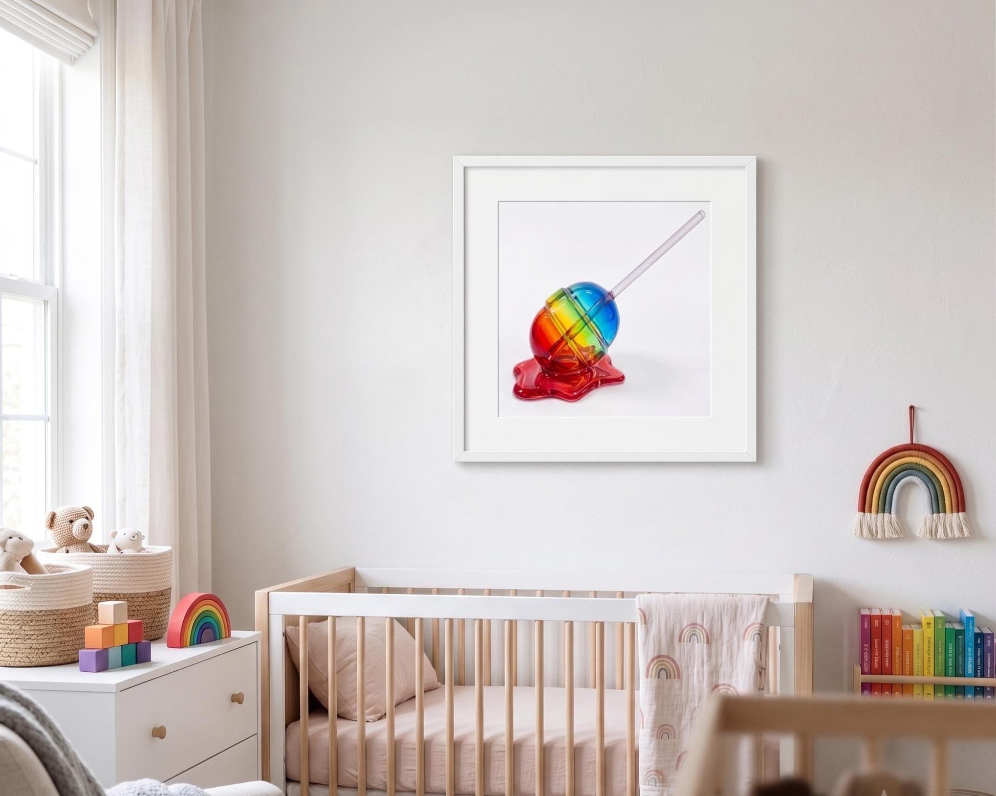 Melting Rainbow Ombré Lollipop – Fine Art Pop Art Print