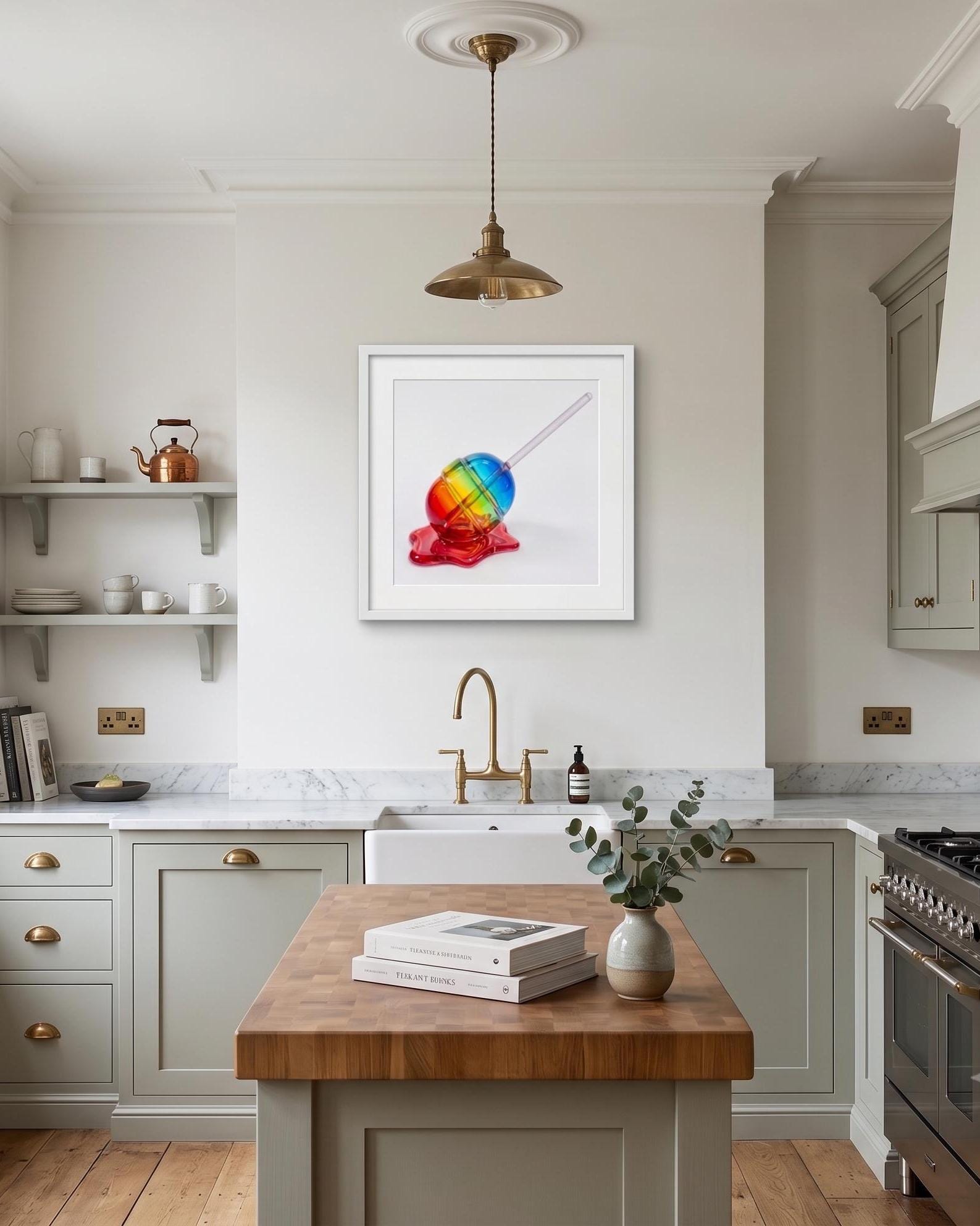 Melting Rainbow Ombré Lollipop – Fine Art Pop Art Print
