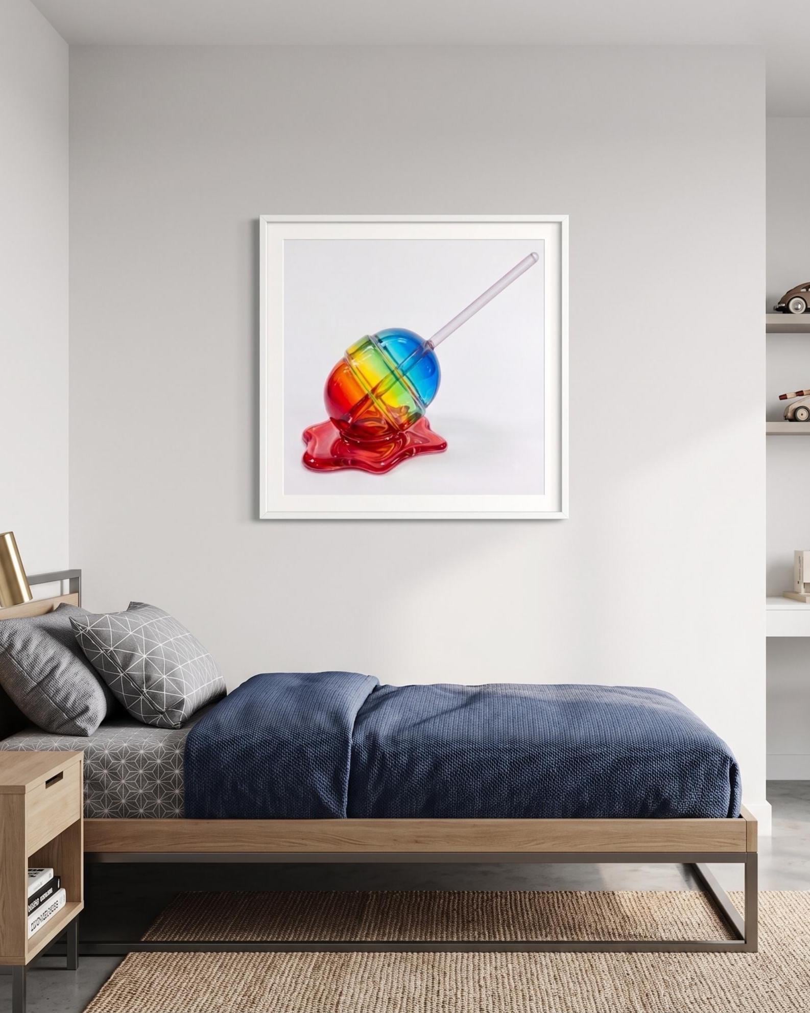 Melting Rainbow Ombré Lollipop – Fine Art Pop Art Print