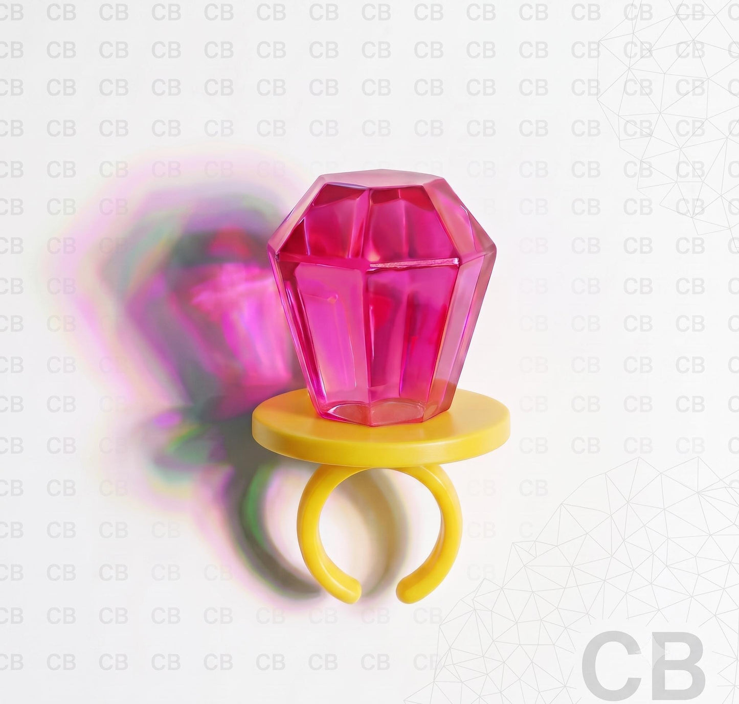 Premium Jewel-Tone Pink Candy Ring – Pop Art Fine Art Print