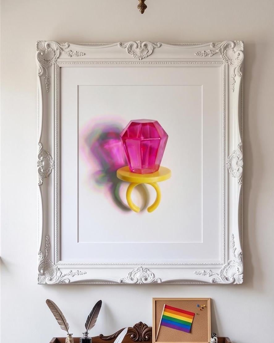 Premium Jewel-Tone Pink Candy Ring – Pop Art Fine Art Print