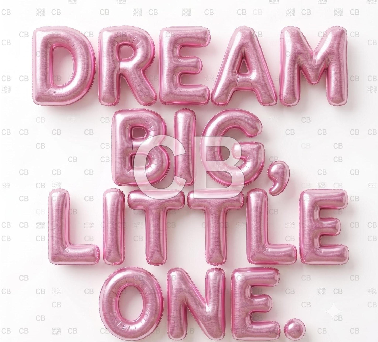 Nursery Wall Art | Dream Big Little One Print | 3D Blue Balloon Art | Baby Boy or Girl Room Decor |Bright Pop Art Poster Unframed