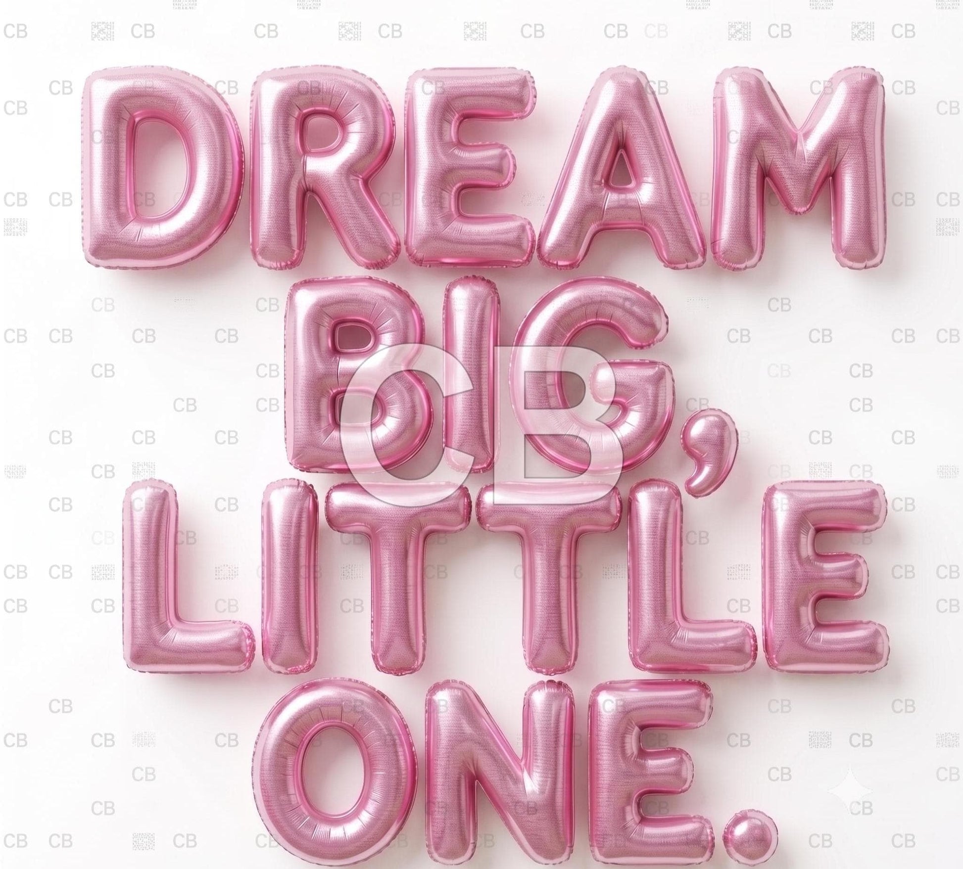Nursery Wall Art | Dream Big Little One Print | 3D Blue Balloon Art | Baby Boy or Girl Room Decor |Bright Pop Art Poster Unframed